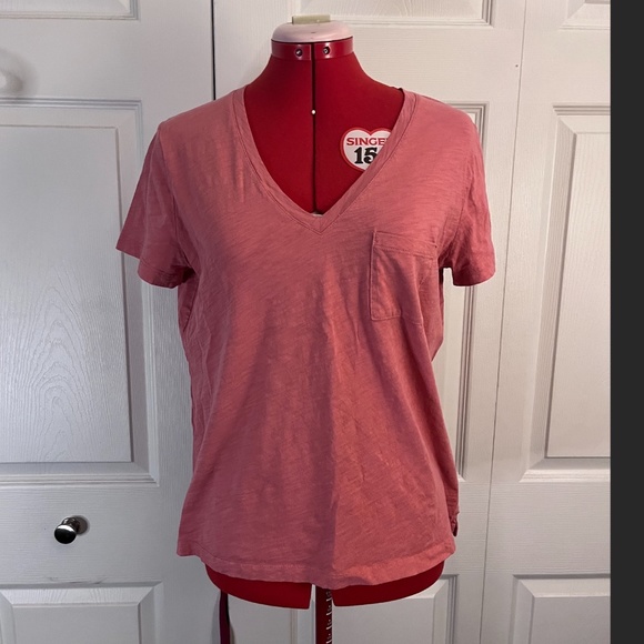 Madewell Whisper Cotton V-Neck Pocket Tee L - Picture 2 of 6